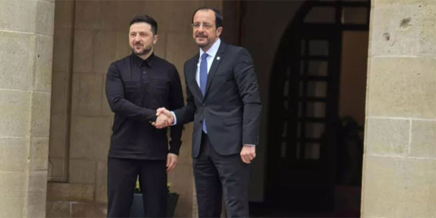 Hristodulidis, Zelensky ile g�r��t�