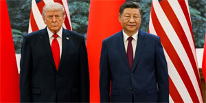 Trump, �in ziyaretinin son g�n�nde �i ile �ay davetinde bir araya geldi