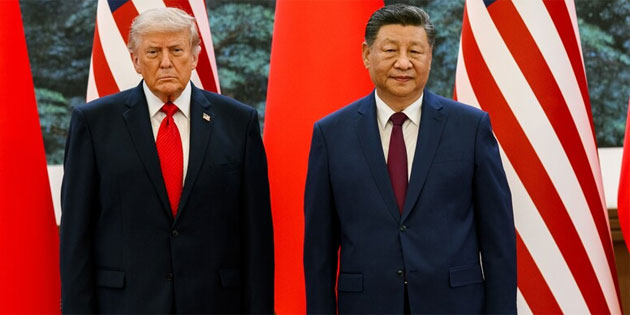 Trump, �in ziyaretinin son g�n�nde �i ile �ay davetinde bir araya geldi
