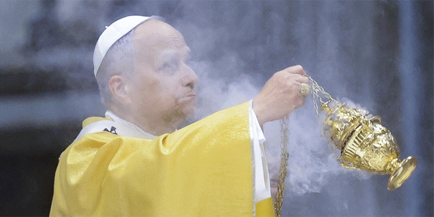 Papa 14. Leo, Vatikan'da ilk kez Noel ayini y�netti