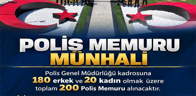 Polis memuru m�nhali i�in yar�n da ba�vuru kabul edilecek