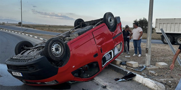 Lefkoa -Gazimausa ana yolunda trafik kazas