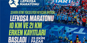 Lefko�a Maratonu 10 ve 21 kilometre ko�ular�na erken kay�tlar ba�lad�<