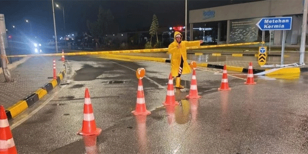 Hseyin avu, Lefkoa’da takn riskine kar yrtlen almalar yerinde inceledi