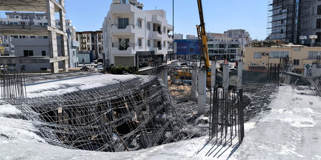 Gazimausa’da beton dkm srasnda kme yaanan inaatla ilgili kapatma karar alnd