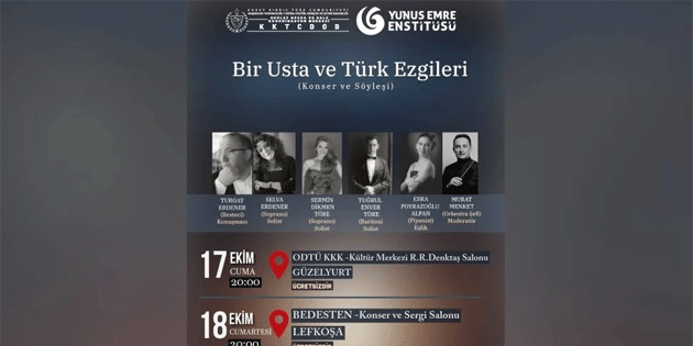 “Bir Usta ve Trk Ezgileri” konseri Gzelyurt ve Lefkoa’da