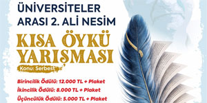 “�niversiteler Aras� 2. Ali Nesim K�sa �yk� Yar��mas�” ba�vurular� ba�lad�