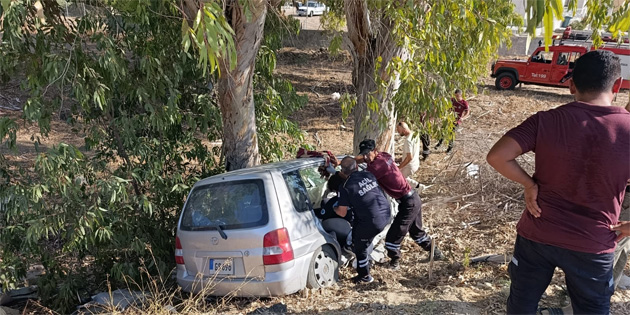 Ercan - skele ana yolundaki trafik kazasnda 1 yaral