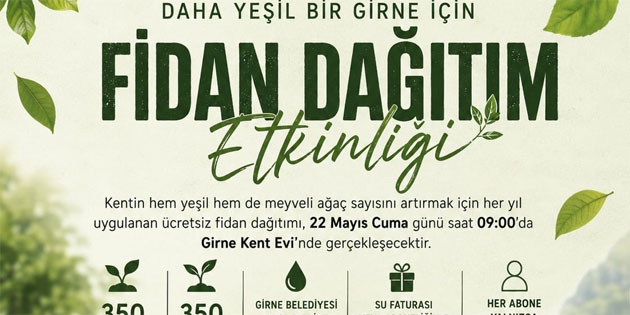 Girne Belediyesi abonelerine �cretsiz fidan da��tacak