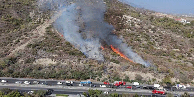 Girne’deki orman yangn korkuttu: Havadan ve karadan mdahale edildi!