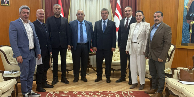 UYDUDAN YAYIN YAPAN 5 TV KANALININ TEMS�LC�S� BA�BAKAN’I Z�YARET ETT� 