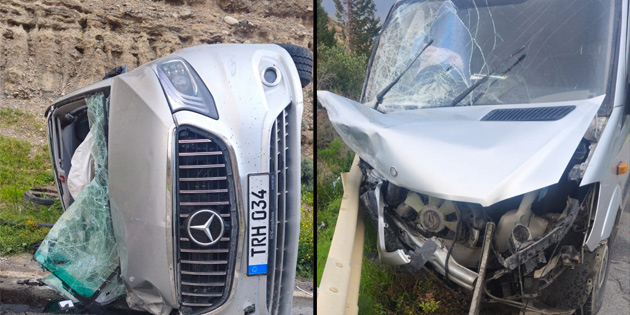 Girne-Tatl�su ana yolunda iki ara� �arp��t�