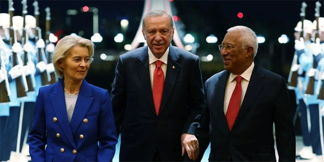 Erdo�an, Costa ve von der Leyen ile g�r��t�