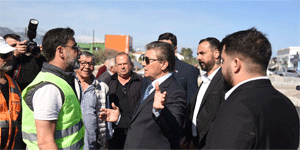�stel, yap�m� s�ren Girne-�atalk�y yolunda incelemelerde bulundu