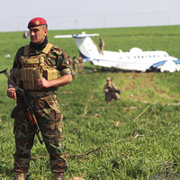 Erbil'de ABD'ye ait askeri u�ak zorunlu ini� yapt� 
