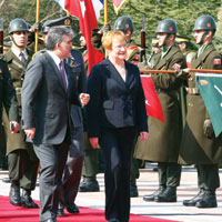 Finlandiya Cumhurba�kan� Halonen Ankara'da