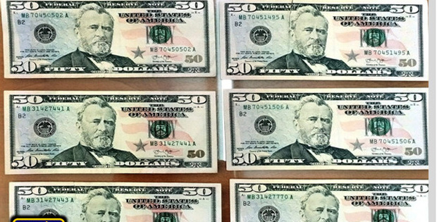 Sahte 50’lik ABD Dolar� banknotlar�na dikkat