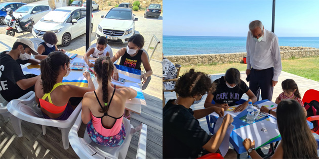 ocuklar plajda resim izerek keyifli saatler geirdi 