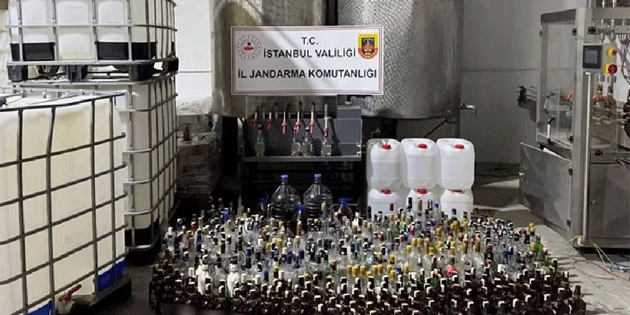 Trkiye'de 50 bin 105 litre sahte ve etil alkol ele geirildi