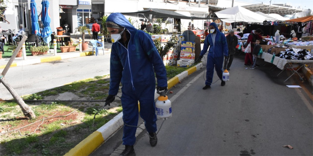 Girne Belediyesi kentin eitli yerlerinde tedbir amal ilalama almalar balatt 