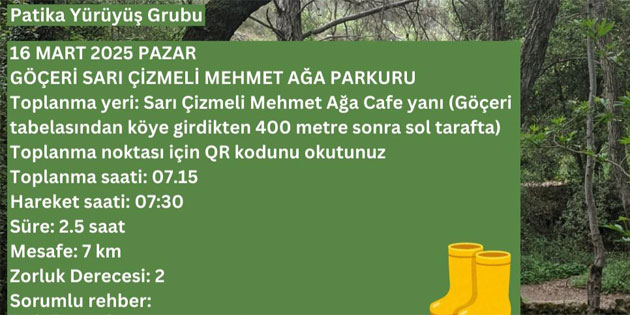 “Sar izmeli Mehmet Aa Yry Etkinlii” pazar gn Geri’de dzenlenecek