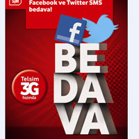 Telsimlilere 3G h�z�nda  Facebook ve Twitter SMS bedava!