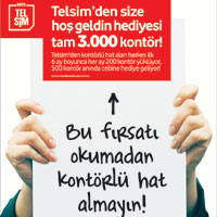 Telsim'den 3 bin kont�r hediye 