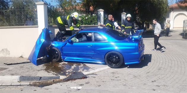 Girne'de trafik kazas