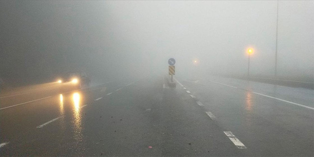 Polis, Girne De�irmenlik yolundaki sa�anak ve sis nedeniyle s�r�c�leri uyard�