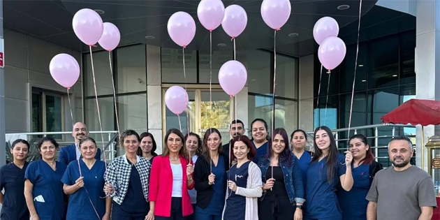 Meme kanserine farkndalk iin  pembe balon uururuldu