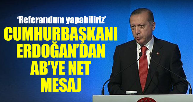 Cumhurbakan Erdoan'dan kritik AB mesaj