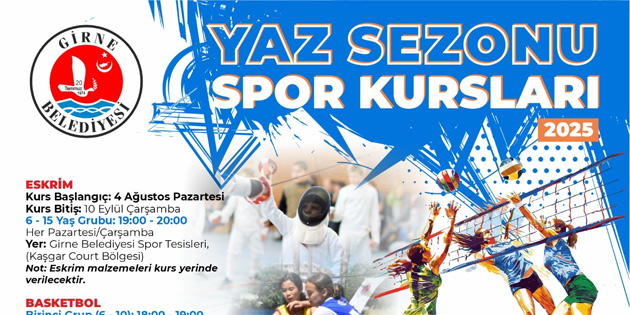 Girne Belediyesi “Yaz Sezonu Spor Kurslar” devam ediyor