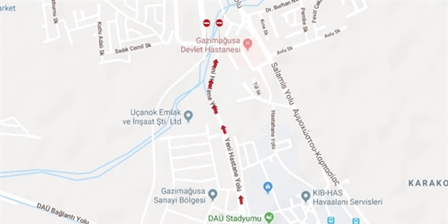 Gazimausa yeni hastane yolunda tek yn uygulamas balatlacak