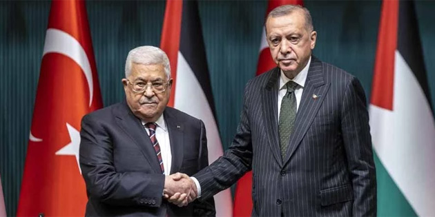 Filistin Devlet Bakan Abbas, Erdoan tarafndan Betepe'de arland