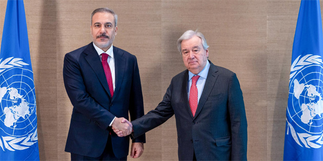 Fidan, Cenevre'de BM Genel Sekreteri Guterres ile grt