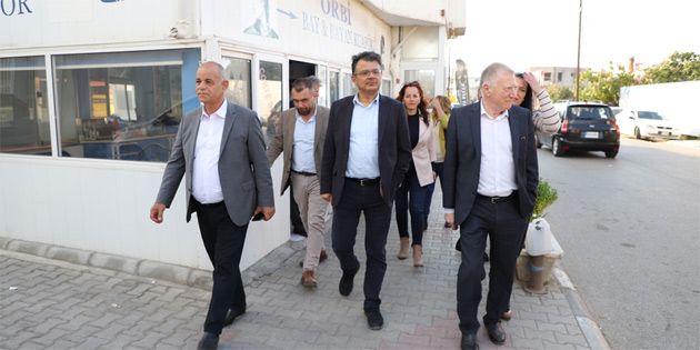 Aziz Kaya, Lefke �ar��s� ile Gaziveren ve Do�anc� spor kul�plerini ziyaret etti