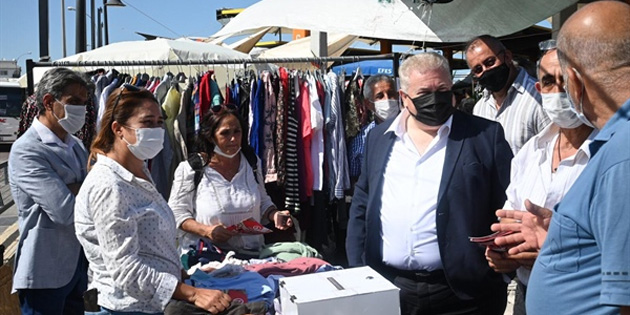 TKP heyeti Lefkoa ak pazar gezdi 