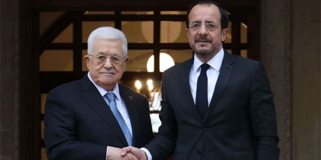 Filistin Devlet Ba�kan� Abbas, Hristodulidis’le g�r��t�: Filistin sorunu ve ikili ili�kiler ele al�nd�